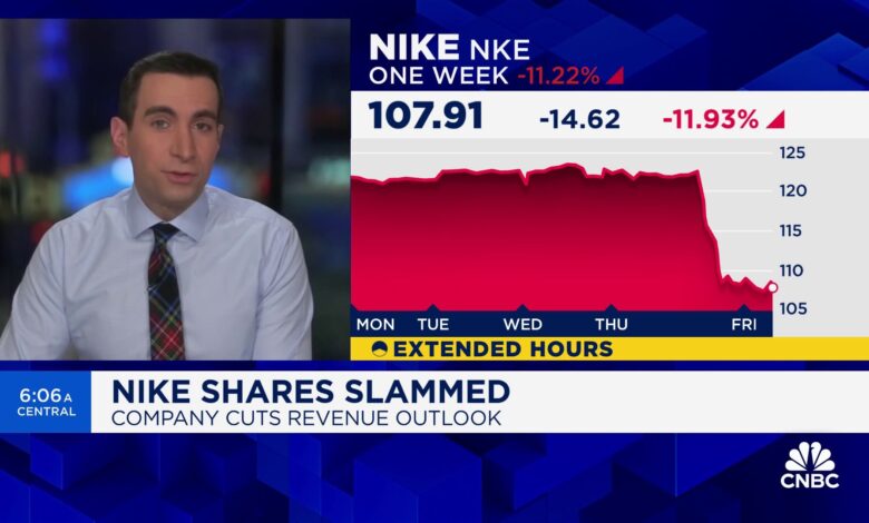 Nike shares slammed after company cuts revenue outlook, unveils $2 billion in cost cuts
